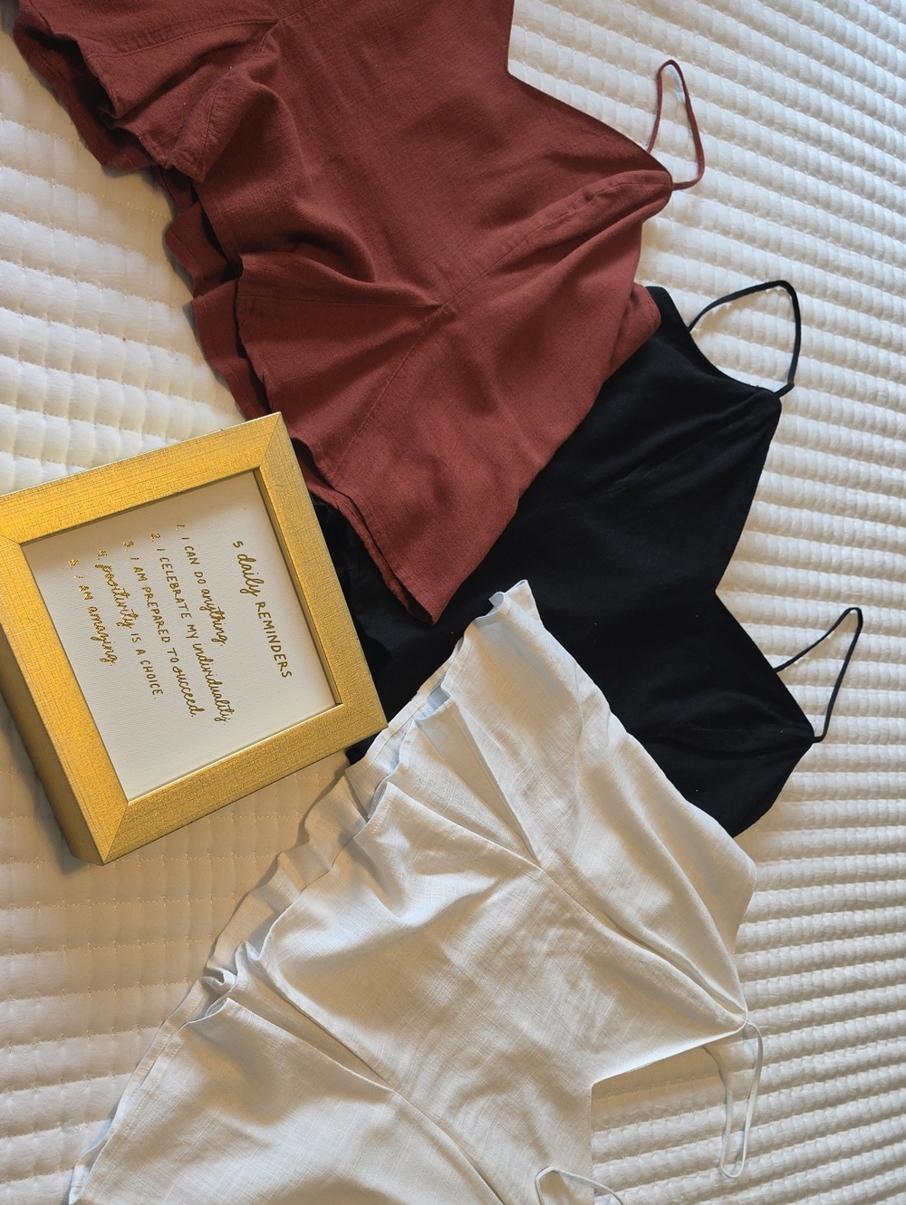 Express Spaghetti Strap Camis in Rust, Black & White